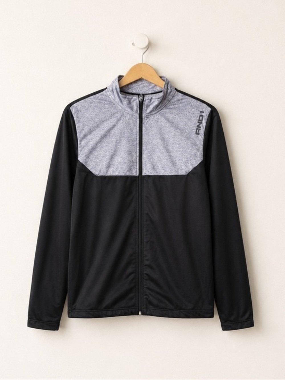 AND1 Black and Gray Full-Zip Jacket Size XL